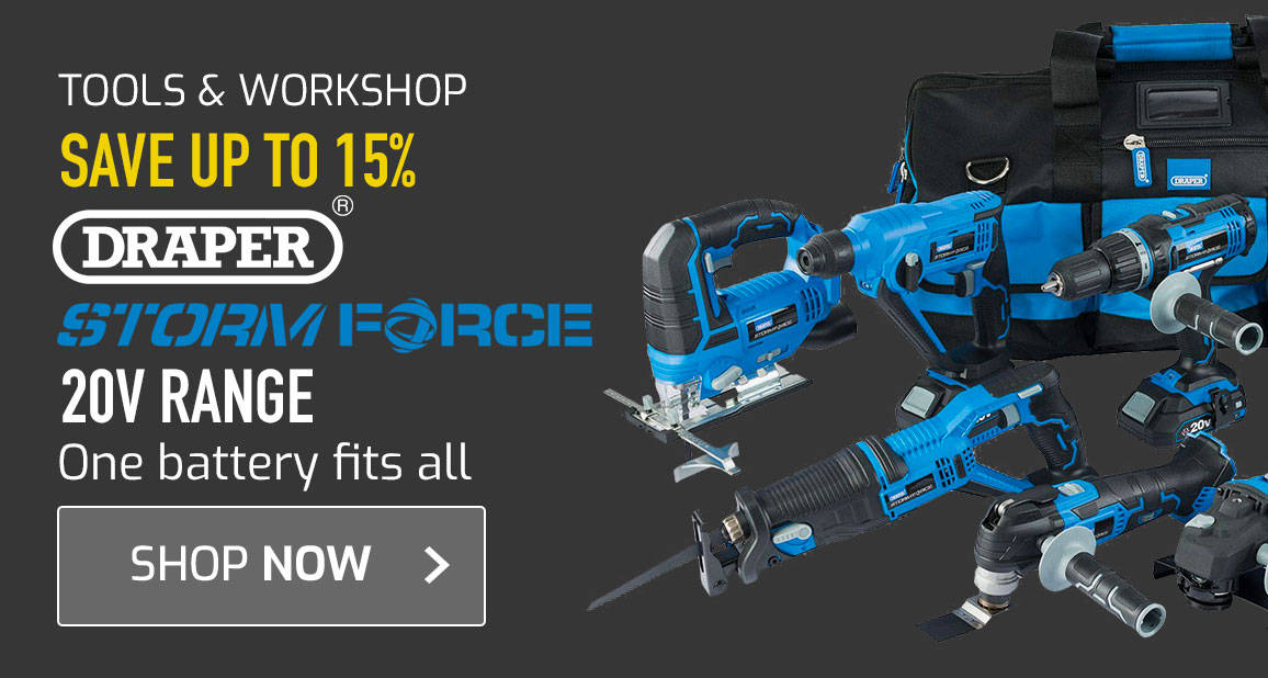 Up to 15% off Draper Storm Force 20V Range