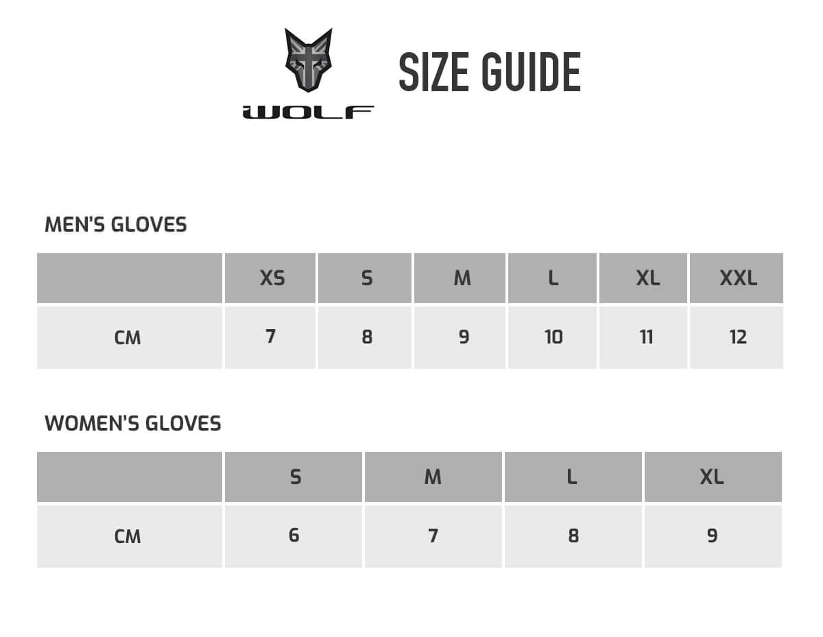 Wolf Leathers Size Chart