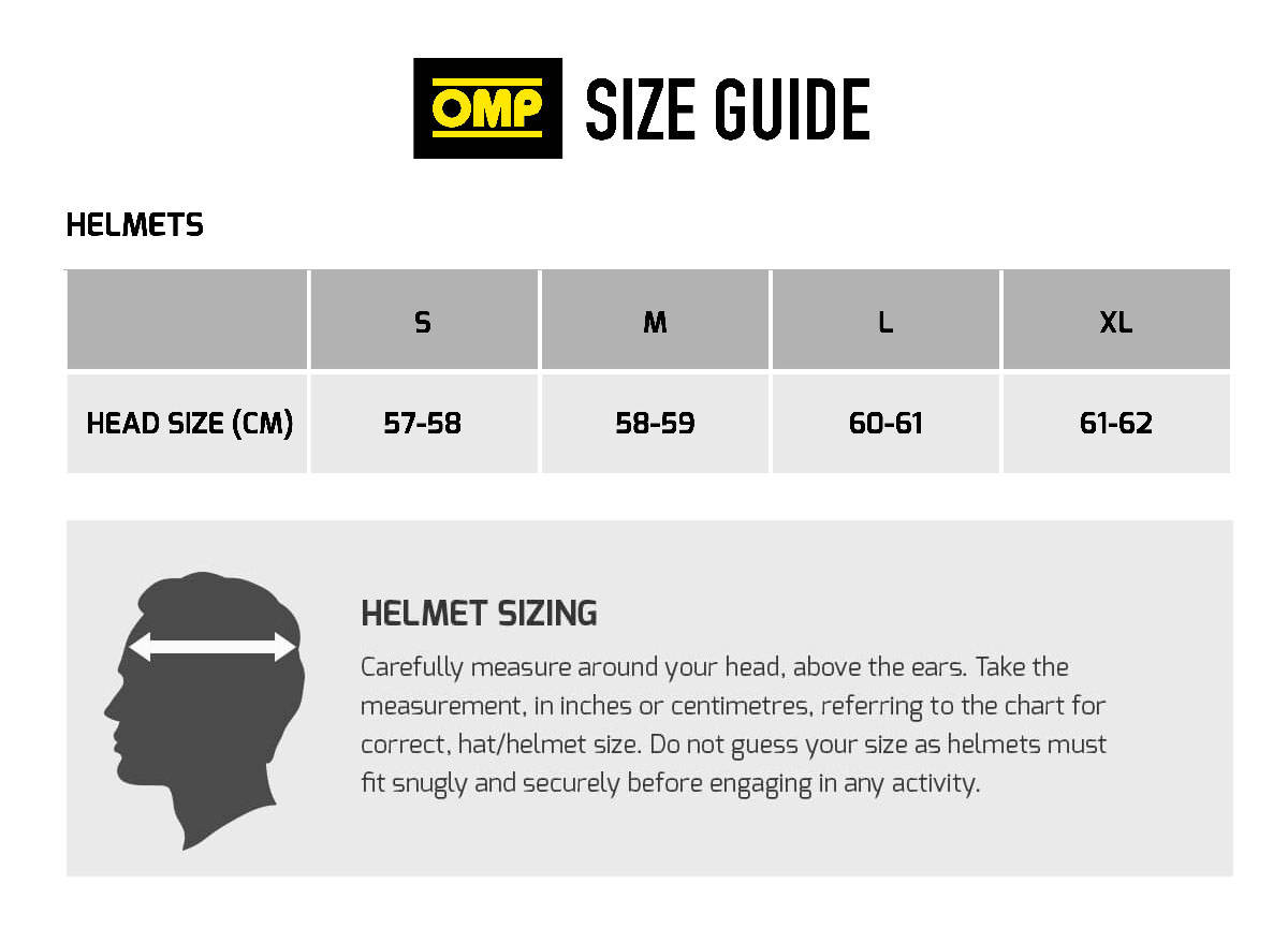 Omp Helmet Size Chart