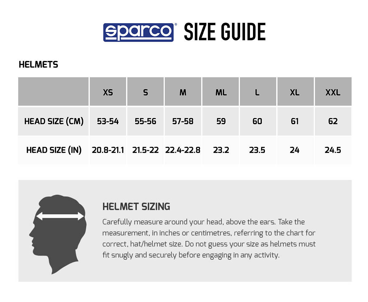 Sparco Size Chart Uk