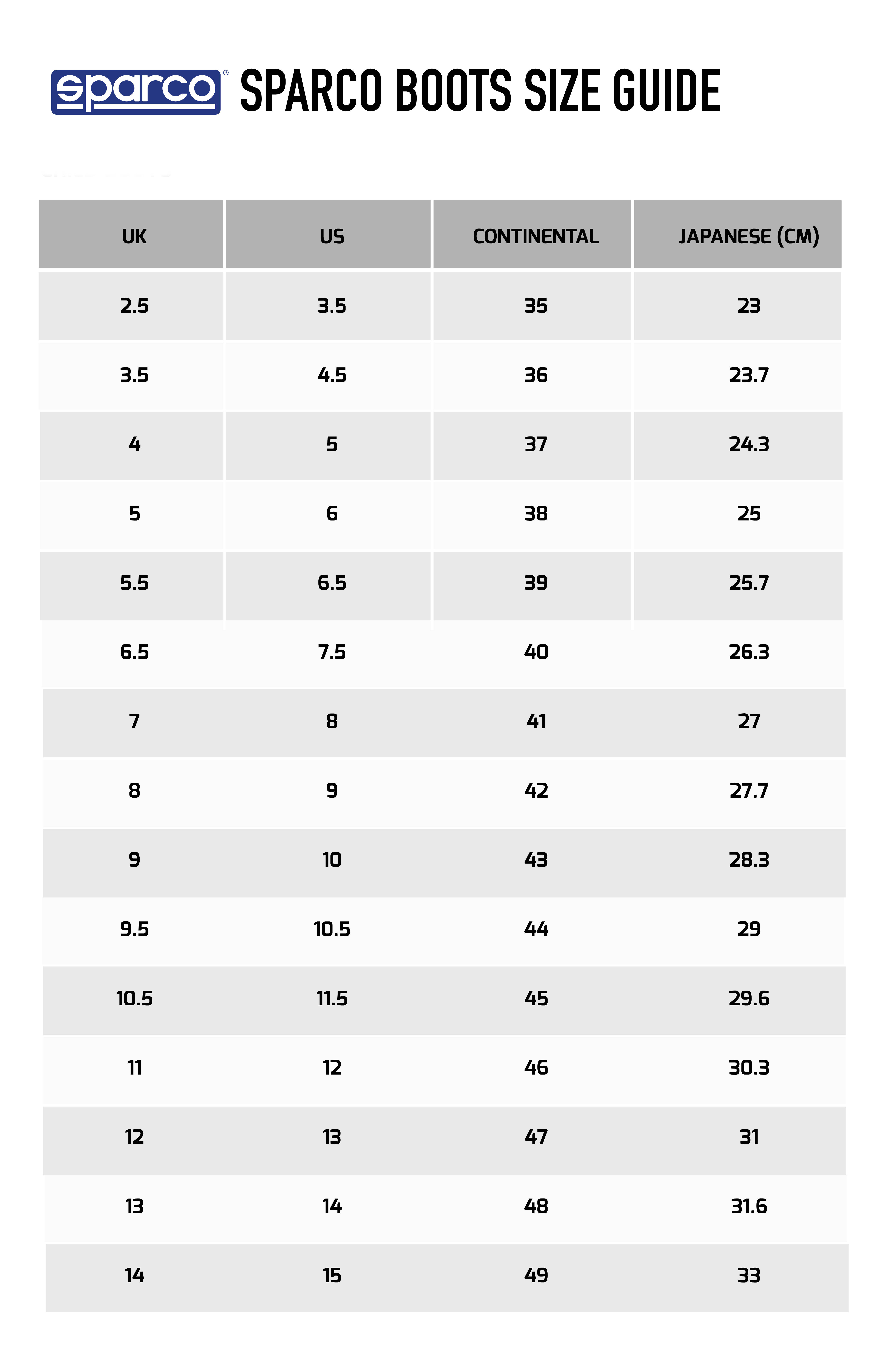 Size Chart