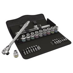 Wera 8100 SC8 Zyklop Metal Switch 1/2'' Slim Ratchet & Socket Set Metric 28pc