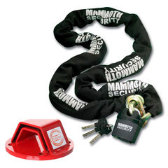 Bike-It Security Combo - Mammoth Hexagon Lock and Chain with Bolt-in Ground Anchor