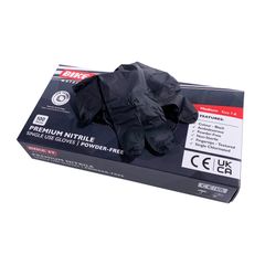 Bike-It Disposable Black Nitrile Workshop Powder Free Gloves
