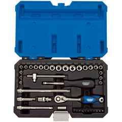 Draper 1/4" Sq. Dr. MM/AF Combined Socket Set (40 Piece)