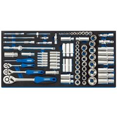 Draper 1/4", 3/8" & 1/2" Socket Set With Full Drawer EVA Insert Tray - IT-EVA49