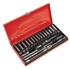 Sealey Socket Set 41pc 1/4"Sq Drive 6pt WallDrive - DuoMetric - AK690