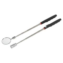 Siegen Telescopic Magnetic LED Pick-Up Tool & Inspection Mirror Set 2pc - S0941