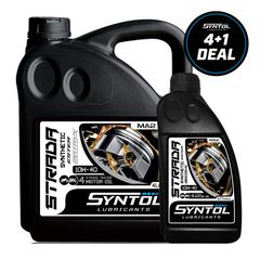 Syntol Strada 4T 10W-40 Semi Synthetic Motorcycle Engine Oil - 4 Litre + 1 Litre