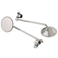Warrior 4 Inch Universal Clamp On Retro Motorcycle Mirrors