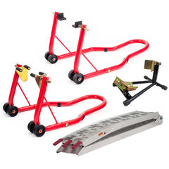 Warrior Loading Ramp, Wheel Chock, Front & Rear Stands Bundle