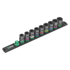Wera 1/2" Sq Drive C 1 Zyklop Impaktor Magnetic Socket Rail Set 9-Piece