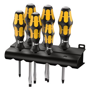 Wera 932/6 6 Kraftform Plus Chiseldriver Heavy Duty Screwdriver Set 6pc SL/PH