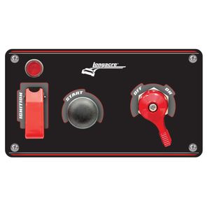 Longacre Black Ignition Switch Panel With Flip Up Cover & Master Switch