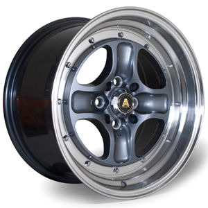 Autostar Classic Alloy Wheels In Gunmetal With Polished Lip Set Of 4