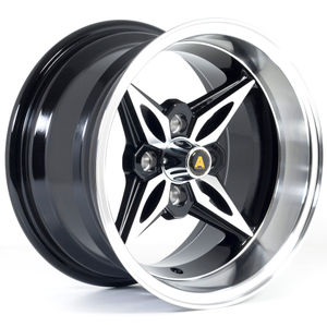 AutoStar Kanji Alloy Wheels In Black With Polished Face Set Of 4