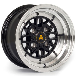 Autostar Korin Alloy Wheels In Black With Polished Lip Set Of 4