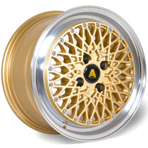 Autostar Minus Alloy Wheels In Gold With Polished Lip Set Of 4