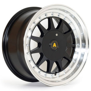 Autostar Raider Alloy Wheels In Black With Polished Lip Set Of 4