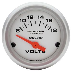 Auto Meter Voltage Pro Comp Ultra-Lite air Core Movement Gauge