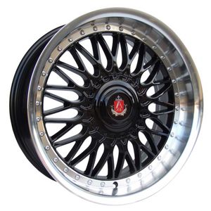 AXE EX10 Alloy Wheels in Black/Polished Lip Set of 4
