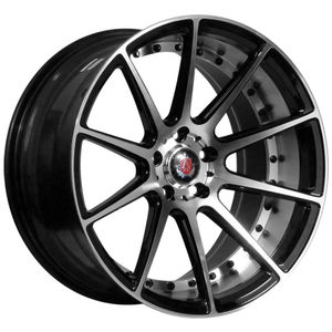 AXE EX16 Alloy Wheels In Black/Polished Face And Barrel Set of 4