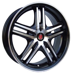 AXE EX5 Alloy Wheels in Black/Polished Lip Set of 4