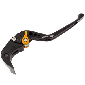 BikeTek Adjustable CNC Long Brake Lever - Black / Gold Adjuster