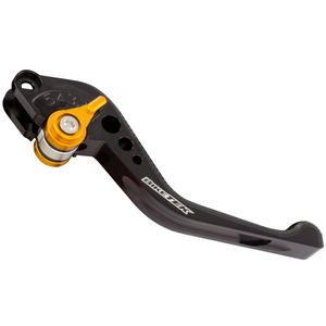 BikeTek Adjustable CNC Short Brake Lever - Black / Gold Adjuster