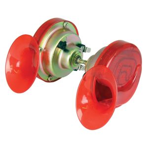 Bike-It Twin 12V Horn - Translucent Red - Pair
