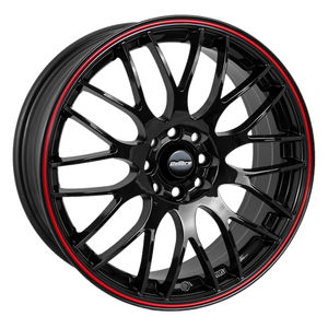 Calibre Motion Alloy Wheels In Black Red Pinstripe Set Of 4