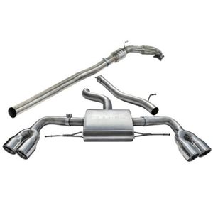 Cobra Sport Non-Resonated 3&quot; Turbo Back Exhaust System With Hi-Flow Sports Cat