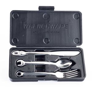 Wrenchware Wrench Style 3 Piece Stainless Steel Cutlery Set