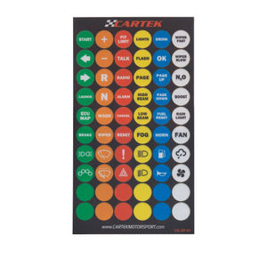 Cartek Sticker Sheet For Wireless Steering Wheel Push Button Control System