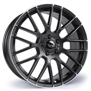 Targa TG2 Alloy Wheels In Matt Black With Polished Lip Tip Set Of 4