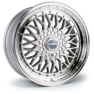 Dare DR RS Alloy Wheels In Silver And Polished Lip With Chrome Rivets Set Of 4