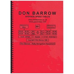 Don Barrow Average Speed Tables