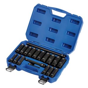Draper Hi-Torq 1/2&quot; Sq. Drive Metric Deep Impact Socket Set (19 Piece) - 04577
