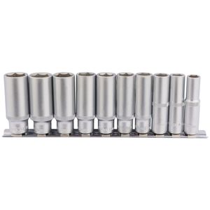 Draper 3/8'' Square Drive Deep Socket Set on Metal Rail