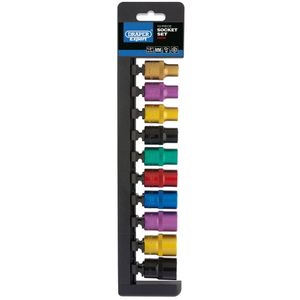 Draper 1/2'' Sq. Dr. Metric Coloured Socket Set