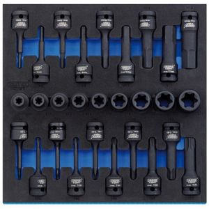 Draper 1/2&quot; Square Drive Impact Socket Set With 1/2 Drawer EVA Insert Tray - IT-EVA22