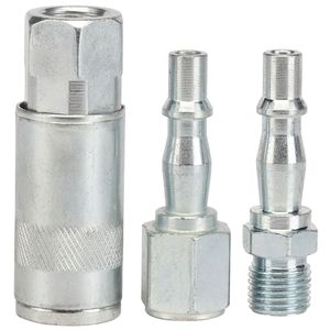 Draper 1/4&quot; Bsp Three Piece Air Line Coupling Set - EAC