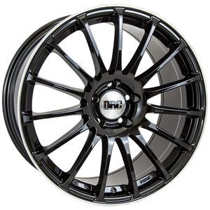 DRC Rapide Alloy Wheels in Black Gloss/Polished Lip Set of 4