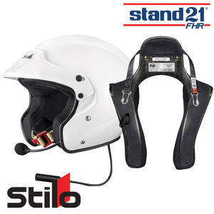 Stilo Sport Plus Rally Helmet & Stand21 Club Series FHR Device Package