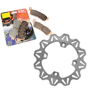 EBC Brakes Vee Rotor Stainless Steel Motorcycle Brake Disc & Pad Kit