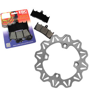 EBC Brakes Vee Rotor Stainless Steel Motorcycle Brake Disc & Pad Kit