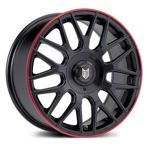 Fox Wheels VR3 Alloy Wheels In Satin Black Red Lip Set Of 4