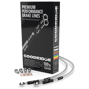 Goodridge Motorcycle Front Brake Line Kit - Clear Line / Stainless Fitting