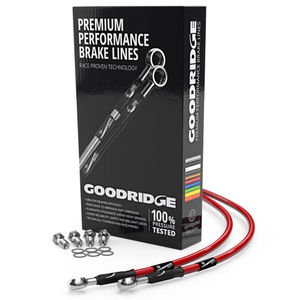 Goodridge Motorcycle Rear Brake Line Kit - Red Line / Black Fitting