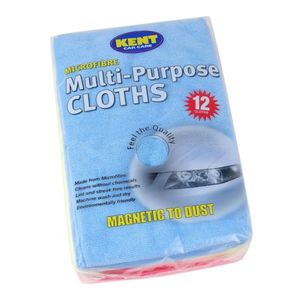 Kent Car Care Microfibre Multi Purpose Cloths - Pack Of 12